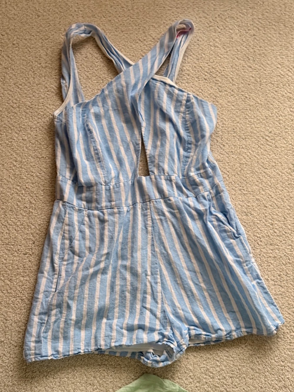 Pink Lily Blue & White Striped Mini Romper